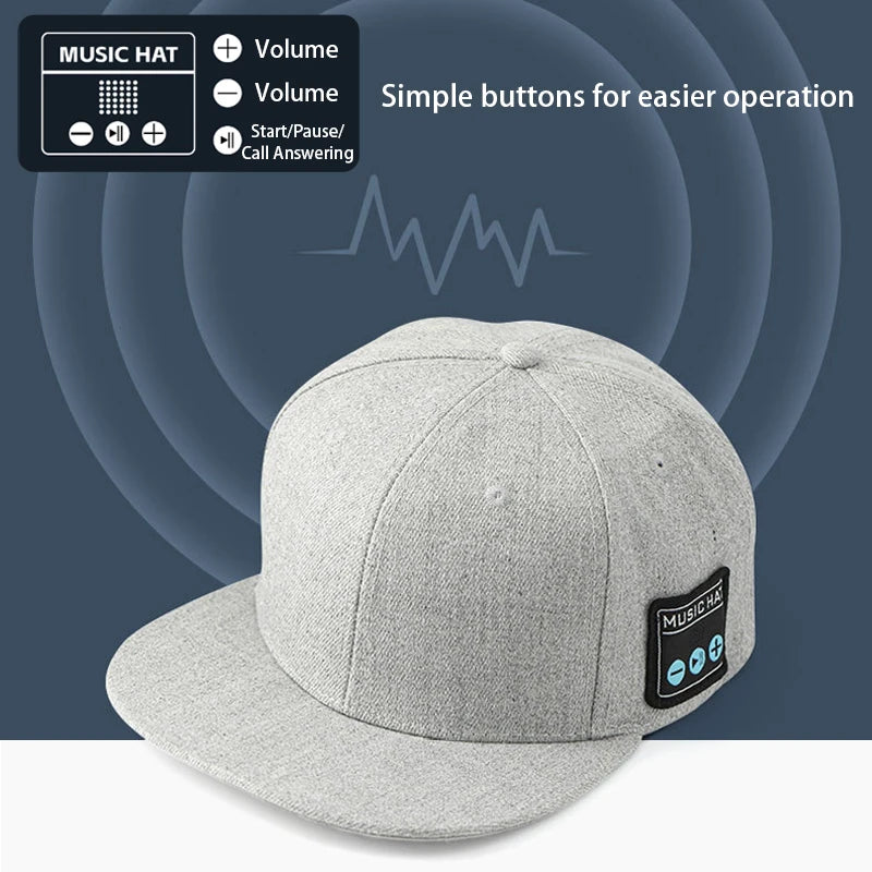 Bluetooth Music Hat with Headphones & Mic | Wireless Smart Baseball Cap with Dual Speakers for Running, Sports & Outdoor Use