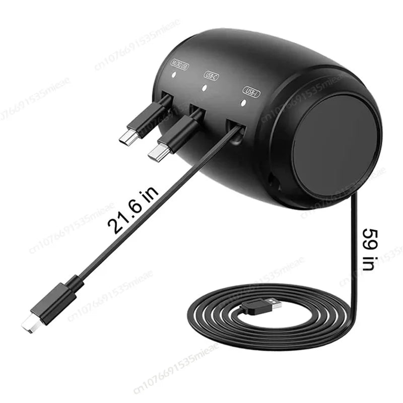 NEW Multi 3-in-1 Retractable Backseat Car Charging Station Box,36W Headrest USB Type-C Fast Car Charger for iPhone IPad,Samsung