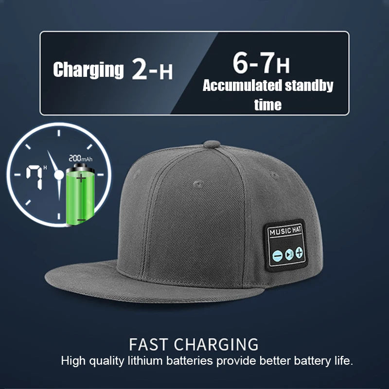Bluetooth Music Hat with Headphones & Mic | Wireless Smart Baseball Cap with Dual Speakers for Running, Sports & Outdoor Use
