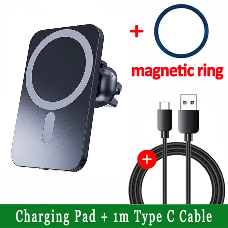 High-Speed 30W MagSafe Car Charger for iPhone 15–12 | Magnetic Wireless Mount with Premium Grip