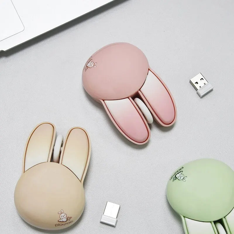 Wireless Silent Mouse – Cute Rabbit Design, 2.4GHz USB Mini Receiver