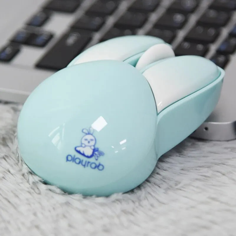 Wireless Silent Mouse – Cute Rabbit Design, 2.4GHz USB Mini Receiver