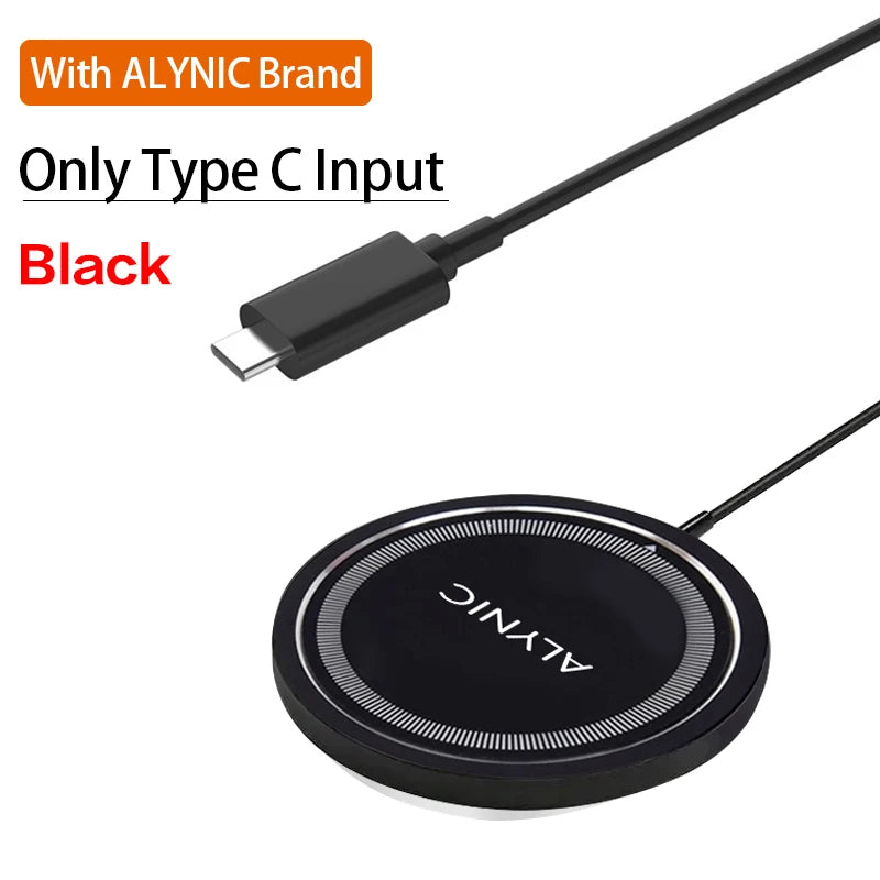 Magnetic 30W Wireless Charger Stand – Fast Charging Pad for iPhone 15/14/13/12 Pro Max, AirPods, USB-A Dock Station