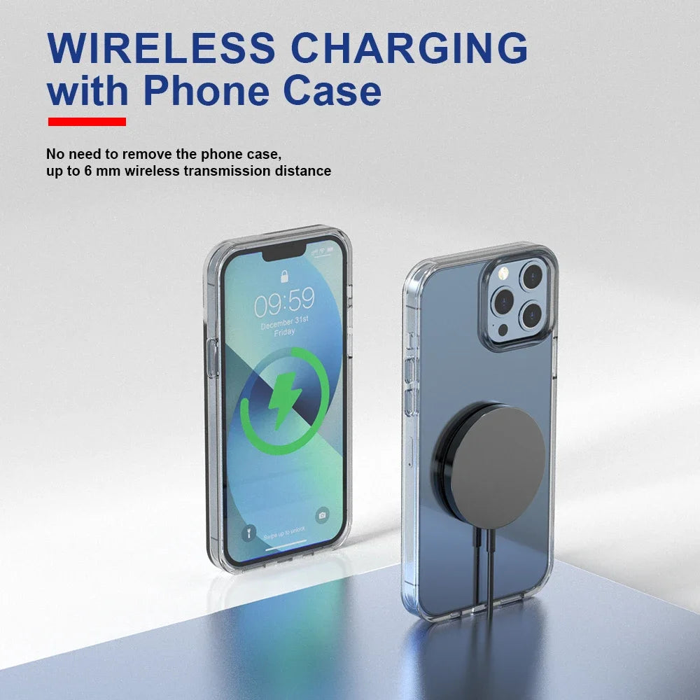 Magnetic 30W Wireless Charger Stand – Fast Charging Pad for iPhone 15/14/13/12 Pro Max, AirPods, USB-A Dock Station