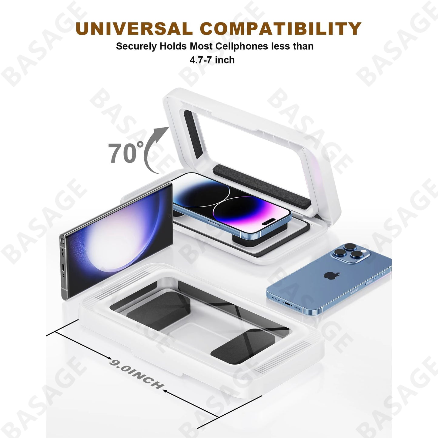 Shower Phone Holder Waterproof with Speaker Hole Screen touch Shower Phone Stand Case Mount for Bathroom Bathtub Kitchen Wall Mirror