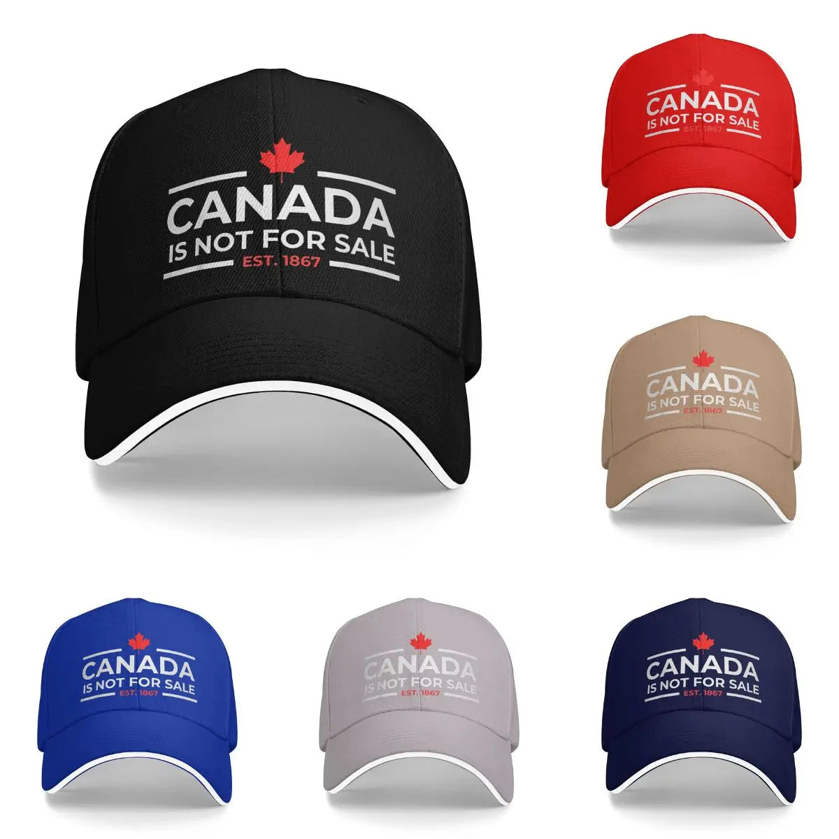 Canada Is Not For Sale 1867 Baseball Cap | Funny Retro Snapback Hat for Men & Women | Summer Outdoor Hip Hop Cap