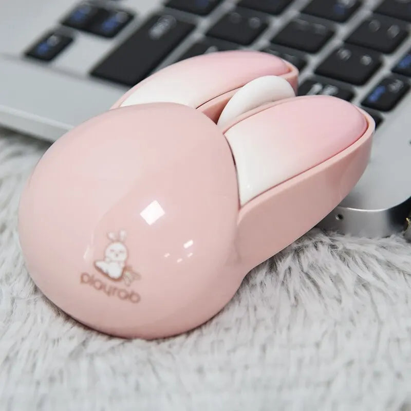 Wireless Silent Mouse – Cute Rabbit Design, 2.4GHz USB Mini Receiver