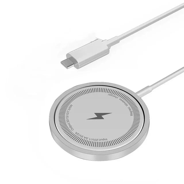 Magnetic 30W Wireless Charger Stand – Fast Charging Pad for iPhone 15/14/13/12 Pro Max, AirPods, USB-A Dock Station