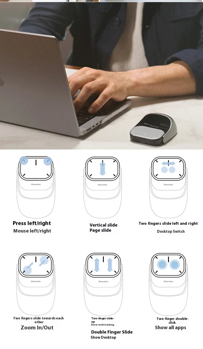 AI Wireless Mouse, ChatGPT Enabled Bluetooth, Voice Recording & AI Summarize, Ergonomic Presenter Laser Pointer