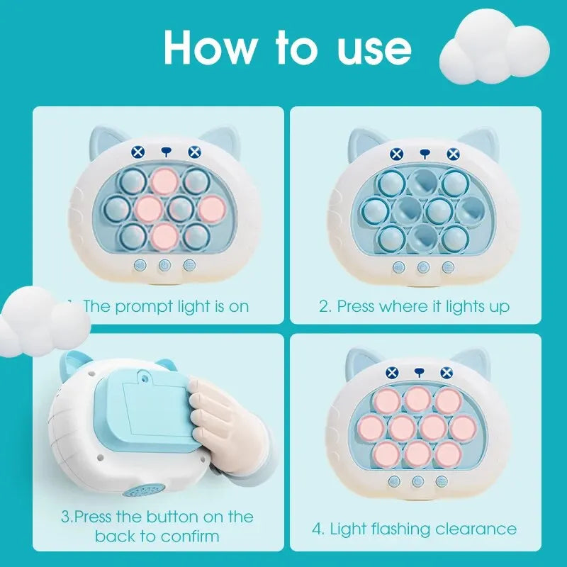 Quick Push Up Game Light Up Fast Push Puzzle Game Console For Kids - Fun Electronic Game