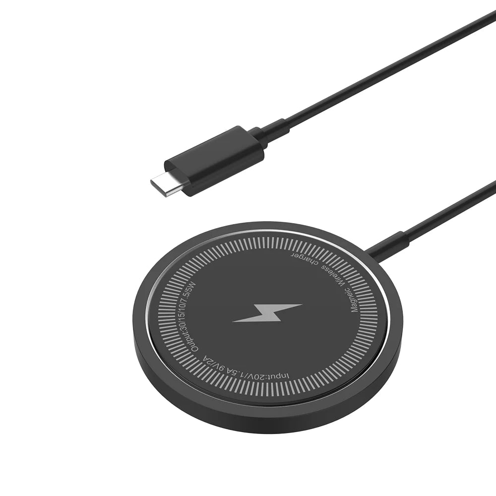 Magnetic 30W Wireless Charger Stand – Fast Charging Pad for iPhone 15/14/13/12 Pro Max, AirPods, USB-A Dock Station