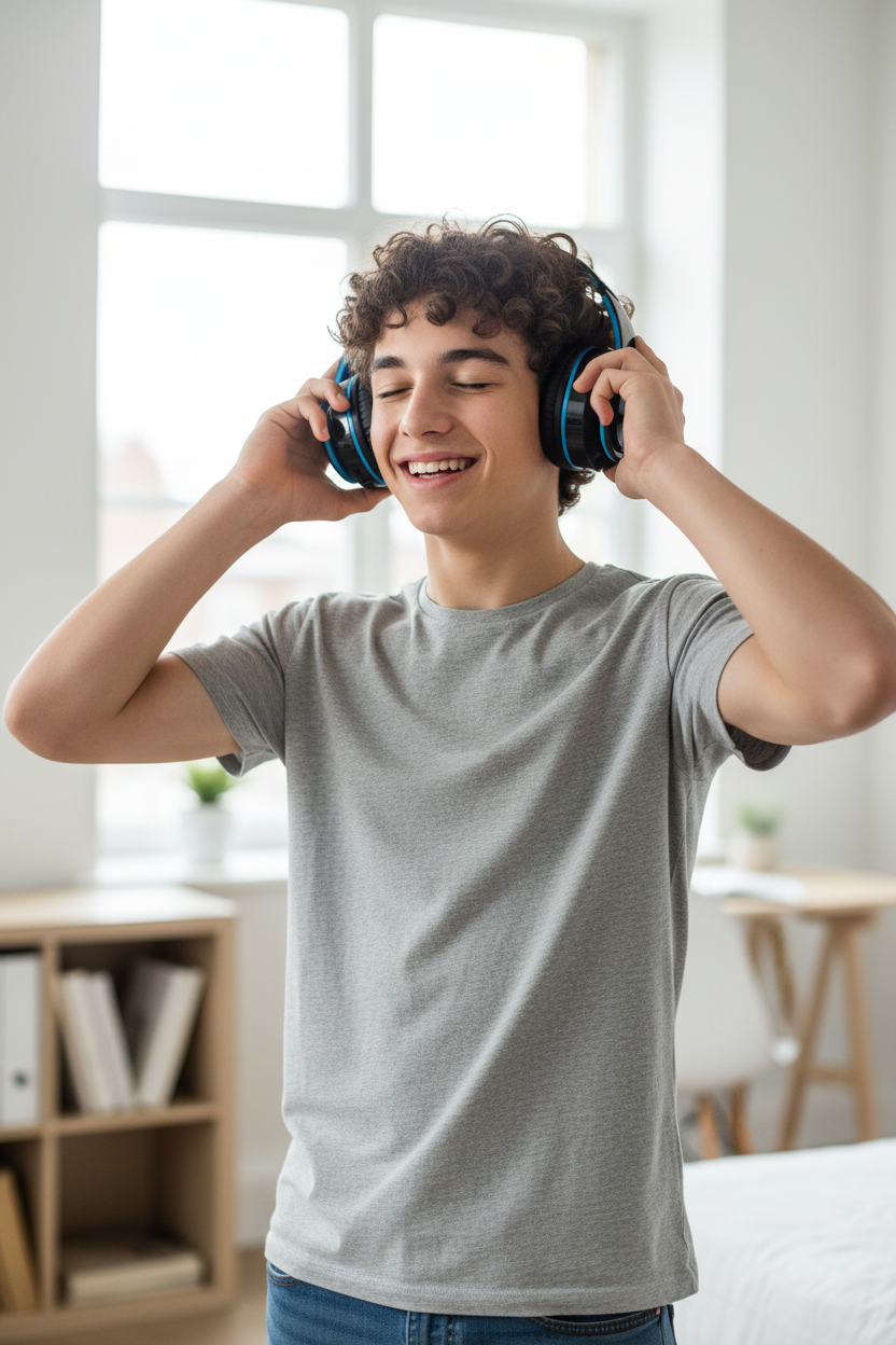 Wireless Bluetooth Headphones with Microphone – Stereo Headset MP3 Player & FM Radio