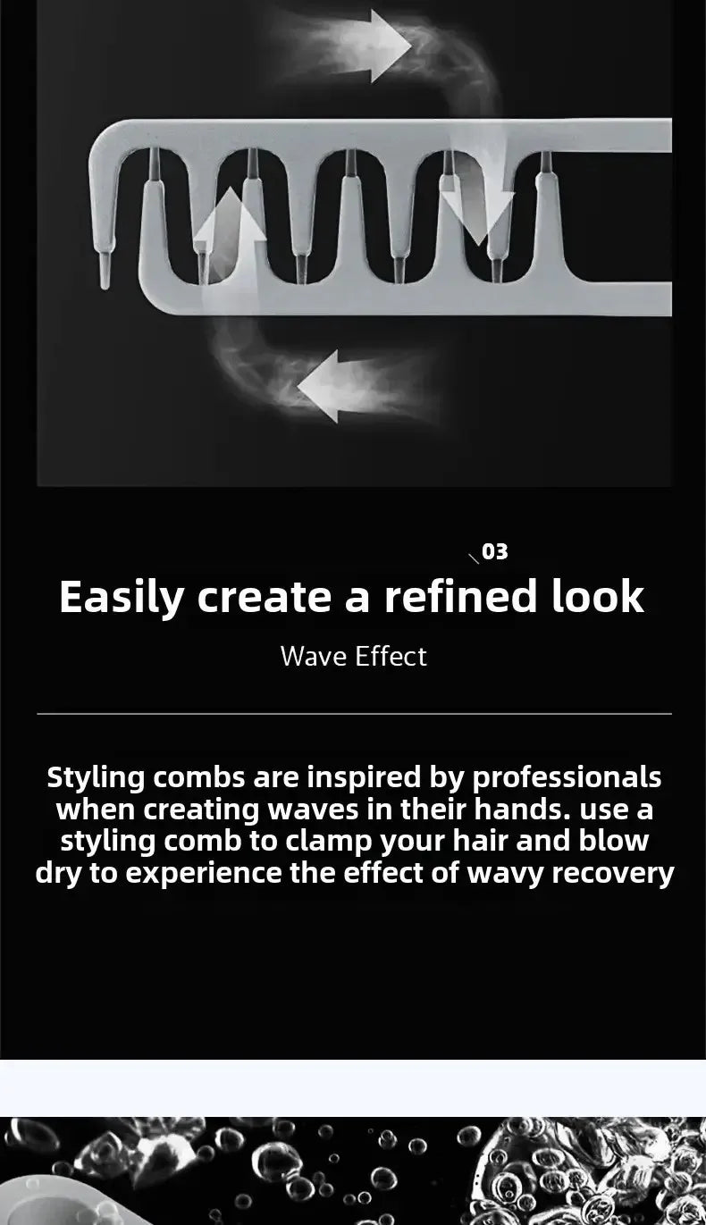 Volumizing Wide-Tooth Hair Styling Comb for Men – Curling Tool for Fluffy Texture & All Hair Types