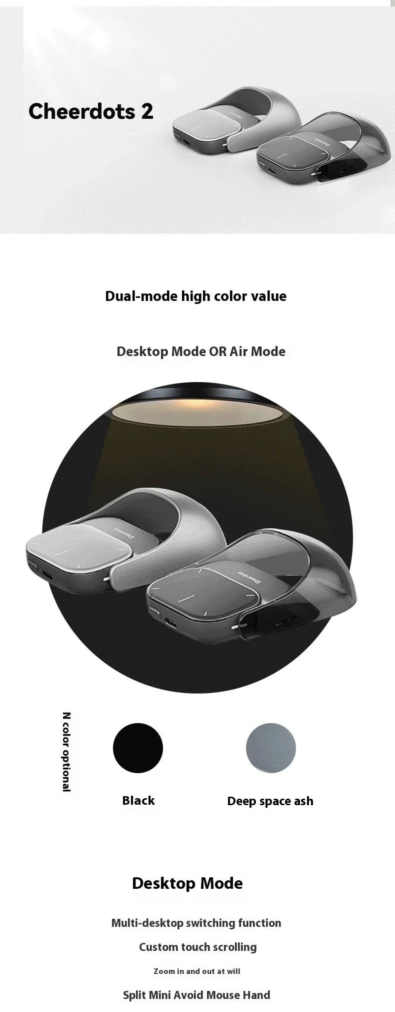 AI Wireless Mouse, ChatGPT Enabled Bluetooth, Voice Recording & AI Summarize, Ergonomic Presenter Laser Pointer