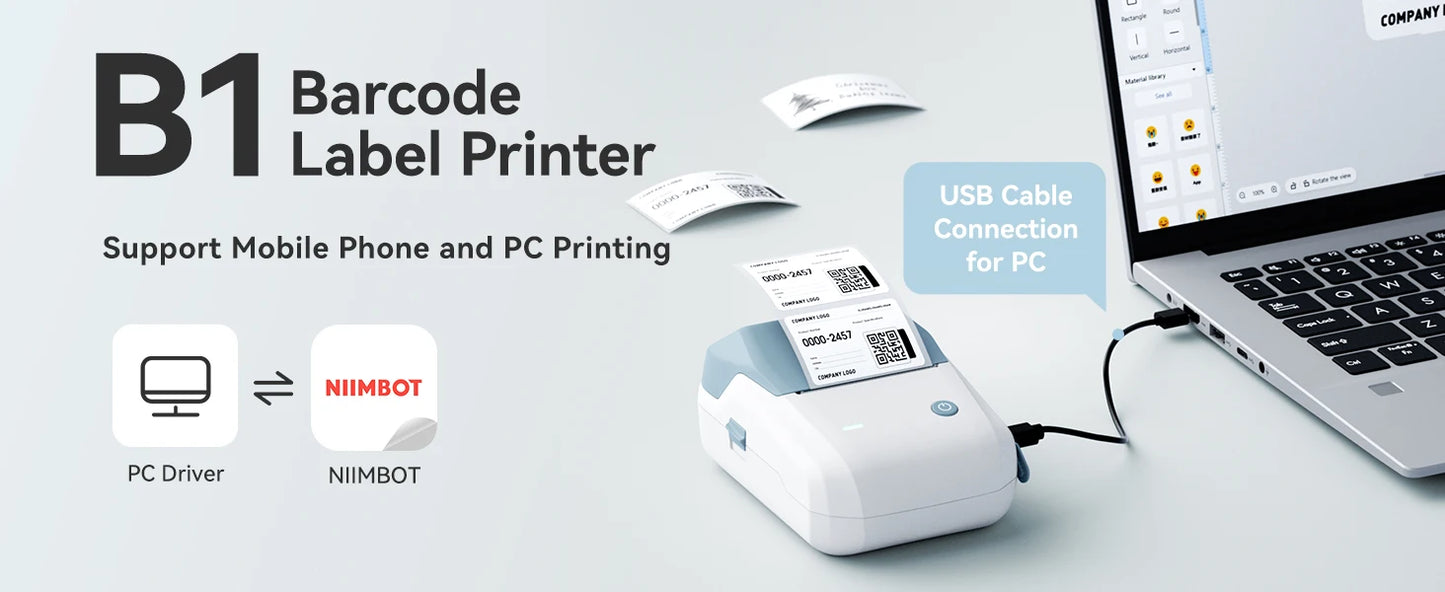 Niimbot B1 Portable Mini Thermal Label Printer Bluetooth Handheld Printer Pocket Label Self-adhesive Sticker Labeling Machine