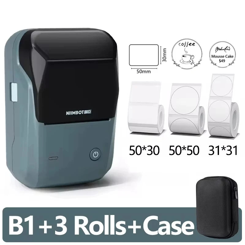 Niimbot B1 Portable Mini Thermal Label Printer Bluetooth Handheld Printer Pocket Label Self-adhesive Sticker Labeling Machine