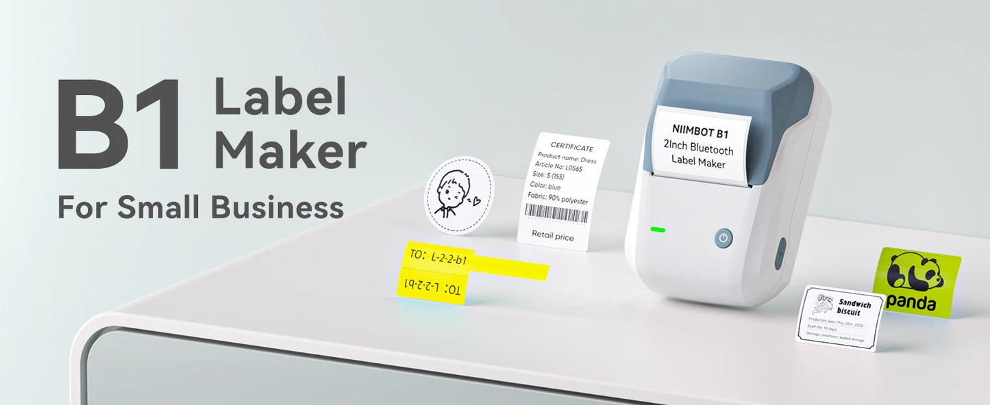 Niimbot B1 Portable Mini Thermal Label Printer Bluetooth Handheld Printer Pocket Label Self-adhesive Sticker Labeling Machine