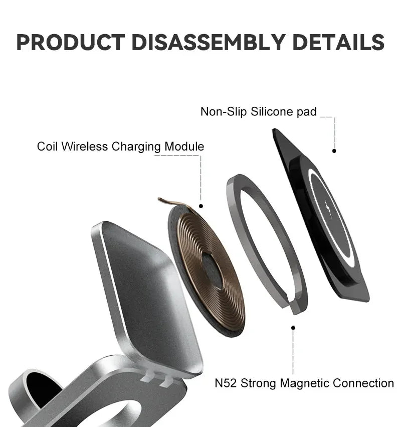 30W Magnetic Wireless Charger Stand for iPhone 16/15/14 & AirPods