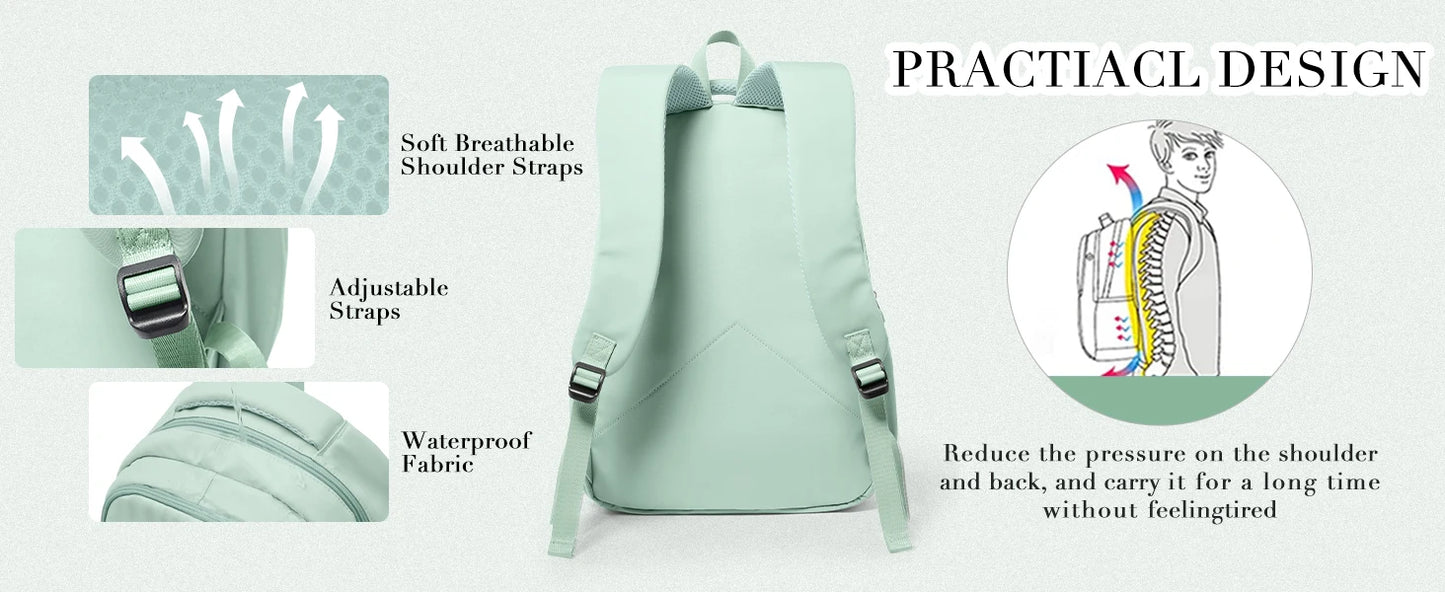 Lightweight Style Nylon Backpack School Backpack for Primary Middle Bookbag teens student Travel backpack, Multiple Compartments