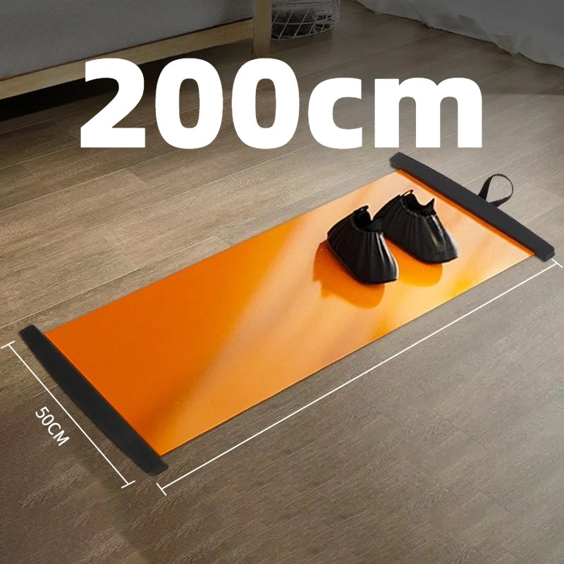 Fitness Glide Plate Sliding Mat (180cm/200cm) – Core Training Board for Leg Exercise, Yoga, and Roller Skating Workout Equipment