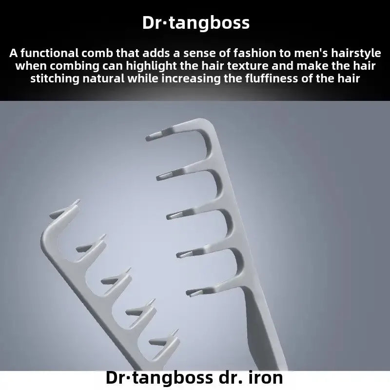 Volumizing Wide-Tooth Hair Styling Comb for Men – Curling Tool for Fluffy Texture & All Hair Types