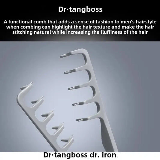 Volumizing Wide-Tooth Hair Styling Comb for Men – Curling Tool for Fluffy Texture & All Hair Types