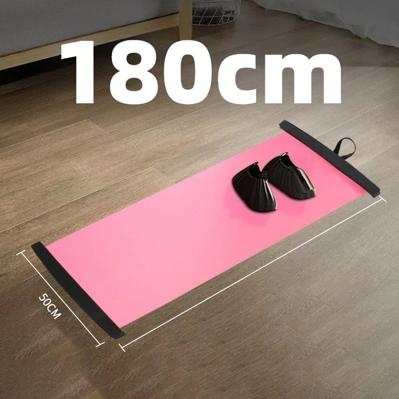 Fitness Glide Plate Sliding Mat (180cm/200cm) – Core Training Board for Leg Exercise, Yoga, and Roller Skating Workout Equipment