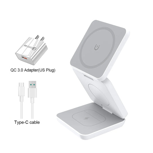 Magnetic Wireless Charging Station for iPhone 15/14/13/12 Pro Max Foldable Charger