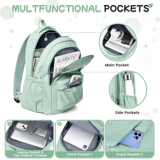 Lightweight Style Nylon Backpack School Backpack for Primary Middle Bookbag teens student Travel backpack, Multiple Compartments