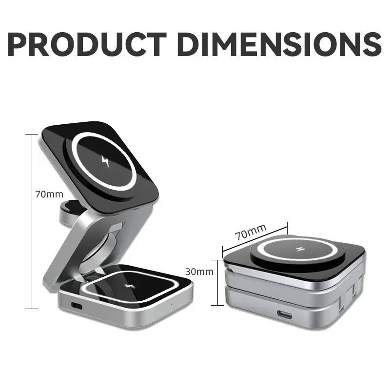 30W Magnetic Wireless Charger Stand for iPhone 16/15/14 & AirPods