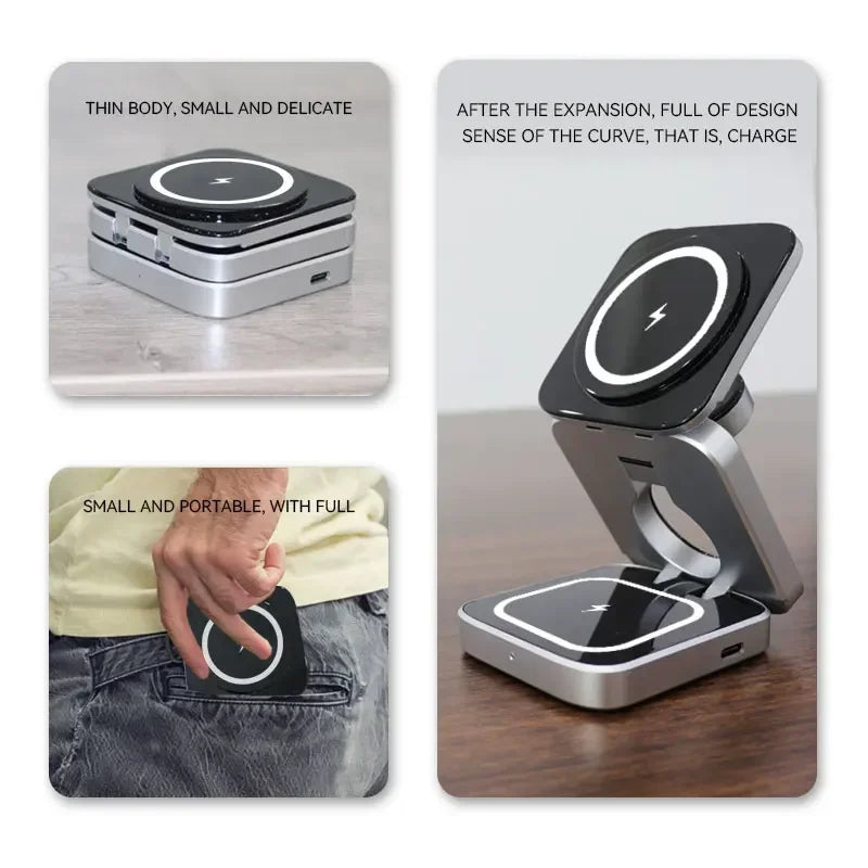 30W Magnetic Wireless Charger Stand for iPhone 16/15/14 & AirPods