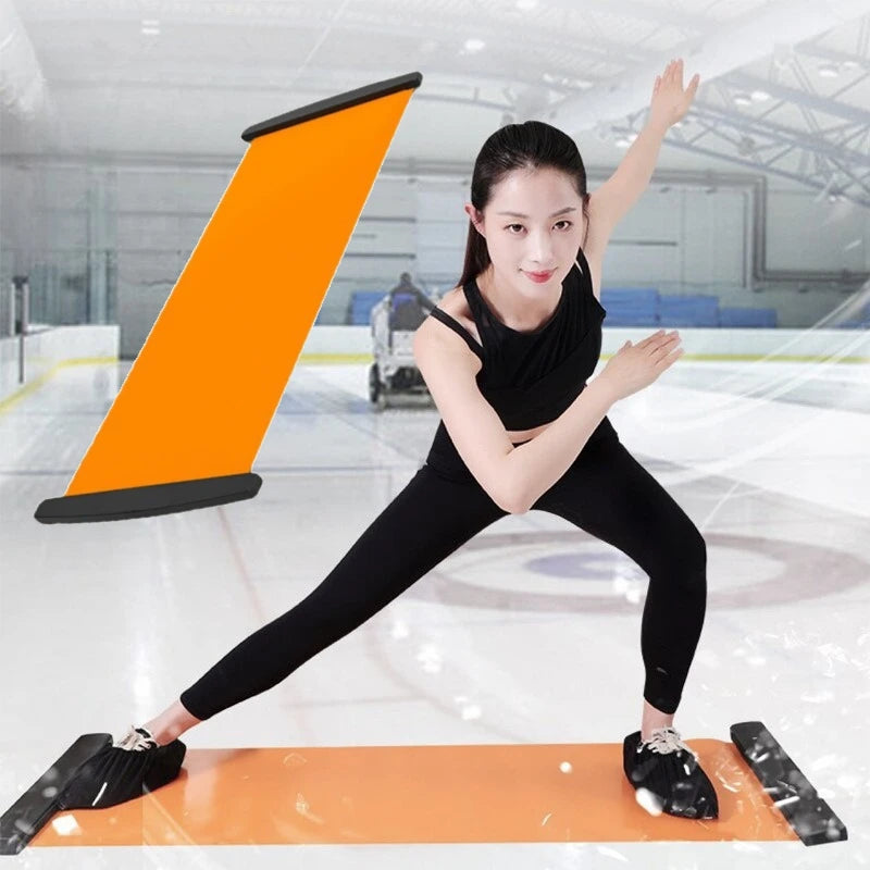Fitness Glide Plate Sliding Mat (180cm/200cm) – Core Training Board for Leg Exercise, Yoga, and Roller Skating Workout Equipment