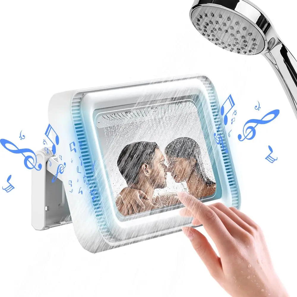 Shower Phone Holder Waterproof with Speaker Hole Screen touch Shower Phone Stand Case Mount for Bathroom Bathtub Kitchen Wall Mirror