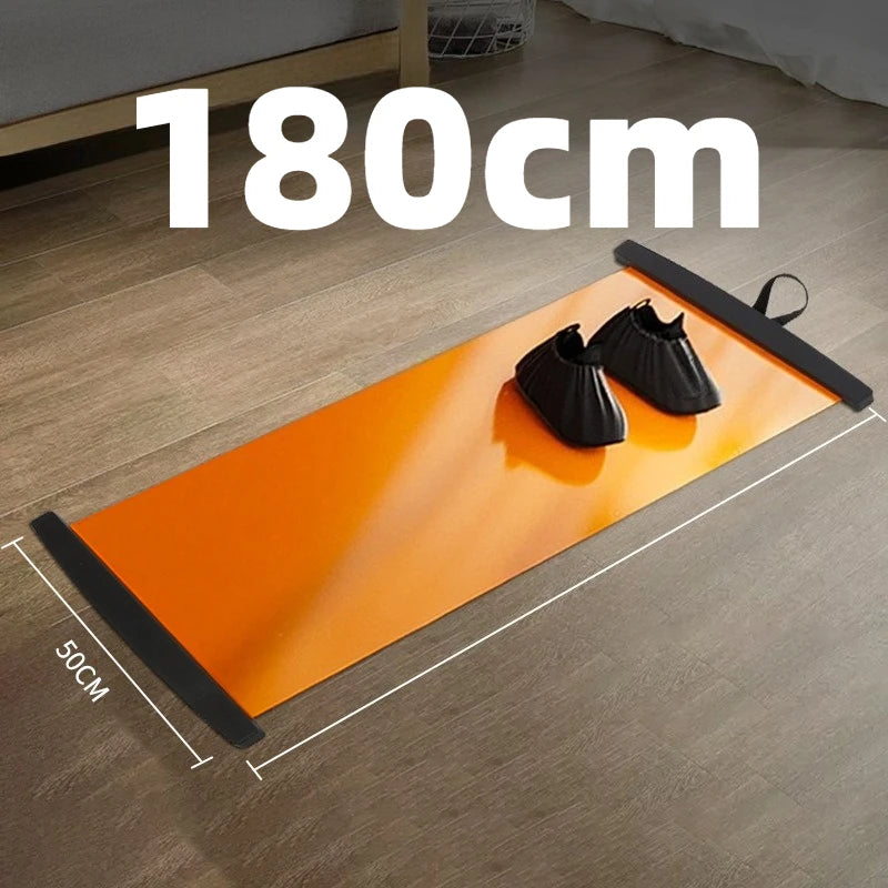 Fitness Glide Plate Sliding Mat (180cm/200cm) – Core Training Board for Leg Exercise, Yoga, and Roller Skating Workout Equipment