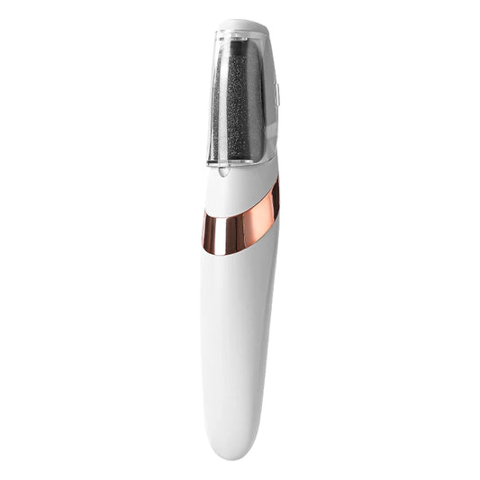 White Electric callus remover for cracked heels and dead skin removal